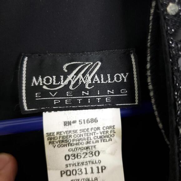 Molly Malloy Dress Womens 10 Petite Sequin Bow Waist Short Sleeves Modest - Picture 6 of 11